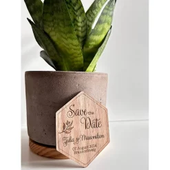 Einladungskarten|Heerings Craft Cottage Save the Date Magnet aus Holz, originelle Karte zur Hochzeitseinladung, personalisiert