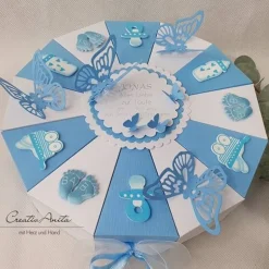 Geldgeschenke|CreativAnita Schachteltorte - Geldgeschenk zur Geburt-Taufe SCHMETTERLINGE - Geldgeschenkverpackung