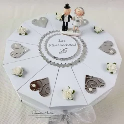 Outlet Schachteltorte Torte SILBERHOCHZEIT Geldgeschenk Geldgeschenke