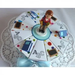 Sale Schachteltorte zur Einschulung, erster Schultag, Geldgeschenktorte 23cm Ø, für einen Jungen Kinder Einschulung