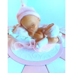 Geldgeschenke|IdeenOase Schachteltorte/Geldgeschenk/Verpackung zur Geburt/Taufe/Baby Shower in rosa/weiß mit 23 cm Ø