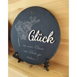 Best Schiefer und Holz / personalisierbare Schieferplatte mit Gravur und Holzdekor / 3D / Geschenk für Ehefrau, Tochter Geschenke