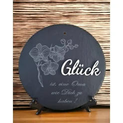 Best Schiefer und Holz / personalisierbare Schieferplatte mit Gravur und Holzdekor / 3D / Geschenk für Ehefrau, Tochter Geschenke