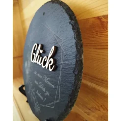 Best Schiefer und Holz / personalisierbare Schieferplatte mit Gravur und Holzdekor / 3D / Geschenk für Ehefrau, Tochter Geschenke