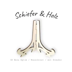 Geschenke|GET YOUR BOXX Schiefer und Holz / personalisierbare Schieferplatte mit Gravur und Holzdekor / 3D / Geschenk für Ehefrau, Tochter