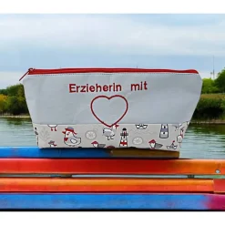 Federmäppchen|Afrosteff Schlampermäppchen "Erzieherin mit Herz", Federmäppchen, Stifte Mäppchen maritim