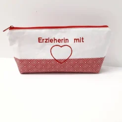 Best Schlampermäppchen "Erzieherin mit Herz", Federmäppchen, Stifte Mäppchen Kinder Federmäppchen