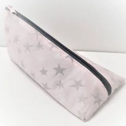Federmäppchen|Afrosteff Schlampermäppchen, Federmäppchen rosa mit Sterne, dreieckig