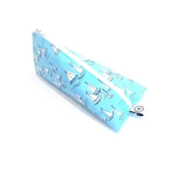 Federmäppchen|Afrosteff Schlampermäppchen, Federmäppchen blau mit Schiffe, dreieckig
