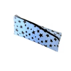 Sale Schlampermäppchen, Federmäppchen blau mit Sterne, dreieckig Kinder Federmäppchen