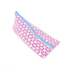 Outlet Schlampermäppchen, Federmäppchen rosa/ blau dreieckig Kinder Federmäppchen