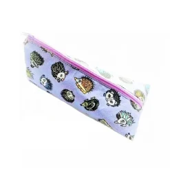 Online Schlampermäppchen lila mit Igel Motiv, Federmäppchen dreieckig Kinder Federmäppchen