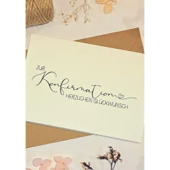 Online Schlichte Konfirmationskarte A6 – Minimalistische Glückwunschkarte mit Umschlag | Stilvolle Karte zur Konfirmation Glückwunschkarten