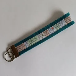 Accessoires|ZauberhafteDinge24 Schlüsselanhänger aus türkisem Filz mit aufgenähtem Webband *Glaube Hoffnung Liebe*