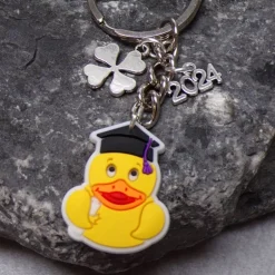 Geschenke|Punkrockdesign Schlüsselanhänger Ente Abitur  Glückwunsch Glücksbringer  2024