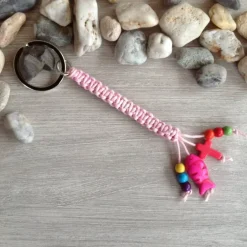 Geschenke|einfachpetra Schlüsselanhänger mit Kreuz, Fisch und bunten Perlen