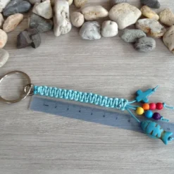Hot Schlüsselanhänger mit Kreuz, Fisch und bunten Perlen Geschenke