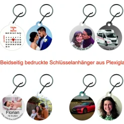 Sale Schlüsselanhänger "Persönlich" Personalisierbar aus Edelstahl, Gravur von Bild oder Foto von .de Mutt Gastgeschenke