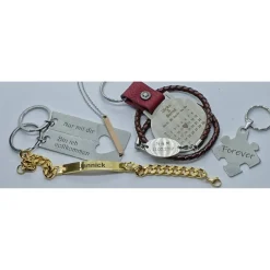 Sale Schlüsselanhänger "Persönlich" Personalisierbar aus Edelstahl, Gravur von Bild oder Foto von .de Mutt Gastgeschenke
