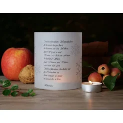Clearance Schneeflöckchen Weißröckchen Gedicht auf Transparentpapier Lichthülle in schwarz-weiß Kerzen & Beleuchtung