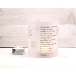 Clearance Schneeflöckchen Weißröckchen Gedicht auf Transparentpapier Lichthülle in schwarz-weiß Kerzen & Beleuchtung
