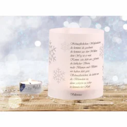 Clearance Schneeflöckchen Weißröckchen Gedicht auf Transparentpapier Lichthülle in schwarz-weiß Kerzen & Beleuchtung