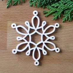 Schneeflocke Alaska aus Holz Baumschmuck