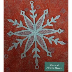 Outlet Schneeflocke, cremeweiß , gestickt in Lace-Stickerei Weihnachtsdeko