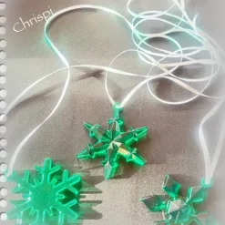 Sale Schneeflocken aus Resin Gießharz grün Weihnachtsdeko