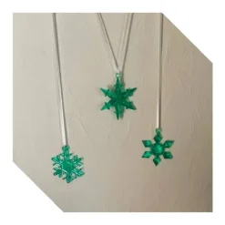 Sale Schneeflocken aus Resin Gießharz grün Weihnachtsdeko