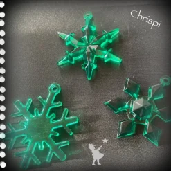 Sale Schneeflocken aus Resin Gießharz grün Weihnachtsdeko