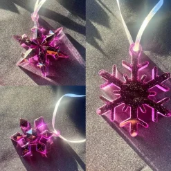 Sale Schneeflocken aus Resin Gießharz lila Weihnachtsdeko