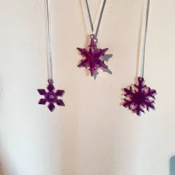 Sale Schneeflocken aus Resin Gießharz lila Weihnachtsdeko