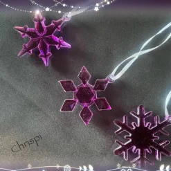 Sale Schneeflocken aus Resin Gießharz lila Weihnachtsdeko