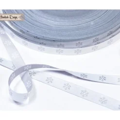 Online Schneeflocken Webband weiß/silber 9mm Deko- & Webbänder