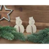Weihnachtsdeko|Hübsches Aus Holz Schneemann aus Holz, steckbar (2er-Set)