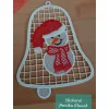 Schneemann in Glocke, gestickt Weihnachtsdeko