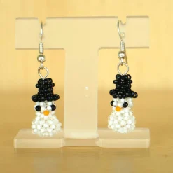 Hot Schneemann Ohrringe aus Rocailles Weihnachtsaccessoires