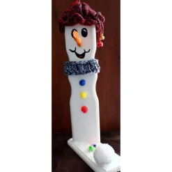 Hot Schneemann SCOTTY SNOWMAN Figur aus recyceltem Holz Herbstdeko Weihnachtsdeko Künstlerfigur Winterdeko Geschenk Weihnachtsdeko