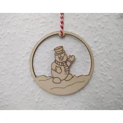 Winter|Hübsches Aus Holz Schneemann-Anhänger aus Holz für die Winter-, Advents- und Weihnachtszeit / Fensterbild / Holzdeko