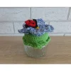 Clearance Schönes Glas mit Schraubverschluss, gehäkelter Blume und Marienkäfer (blau) Geschenke