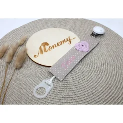Sale Schnullerband personalisiert beige – mit Name & gehäkeltem Herz – Babygeschenk – Schnullerkette Baumwolle Geschenke