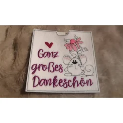 Online Schokoladenhülle aus Filz bestickt, quadratisch XL allgemein Geschenkverpackungen