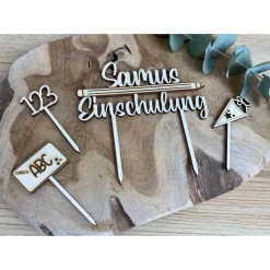 Schulkind Cake Topper Set personalisiert / Einschulung Deko / ABC Schultüte Kinder Einschulung