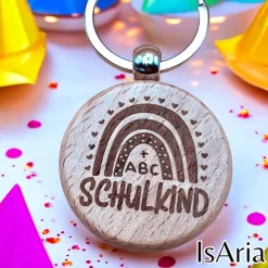 Best Schulkind Holz Schlüsselanhänger / Schulranzen-Anhänger / Schultütenfüllung/ Einschulungs-Geschenk/personalisiert Kinder Einschulung
