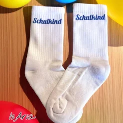 Einschulung|IsAria Schulkind Socken,Tennissocken, Personalisierbar, Strümpfe, Geschenkidee Einschulung