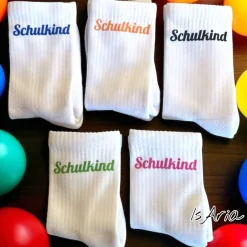 Einschulung|IsAria Schulkind Socken,Tennissocken, Personalisierbar, Strümpfe, Geschenkidee Einschulung