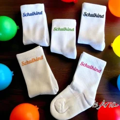 Einschulung|IsAria Schulkind Socken,Tennissocken, Personalisierbar, Strümpfe, Geschenkidee Einschulung