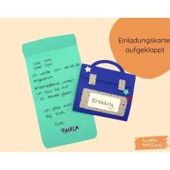 Best Schulrucksack Bastelset | Einladung zur Einschulung | Schulranzen basteln | Einladungskarten zum Schulanfang Kinder Einschulung