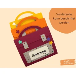 Best Schulrucksack Bastelset | Einladung zur Einschulung | Schulranzen basteln | Einladungskarten zum Schulanfang Kinder Einschulung